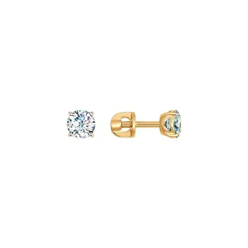 Cercei Pusete din aur roșu cu Cubic Zirconia Incolor