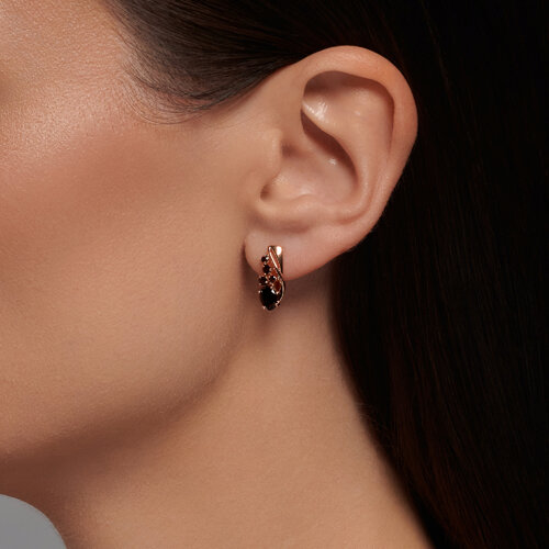 Cercei din aur roșu cu pietre Granat