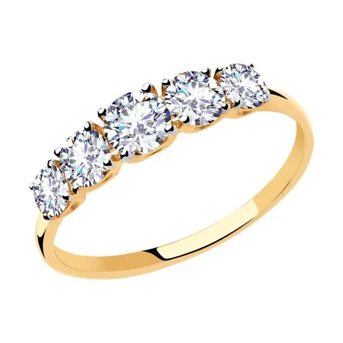 Inel din aur roșu cu Cubic Zirconia Incolor