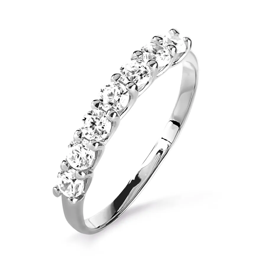 Inel din aur alb cu Cubic Zirconia Incolor