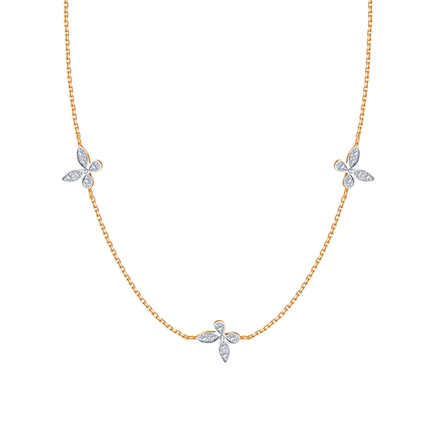 Колье из красного золота с камнями Фианит