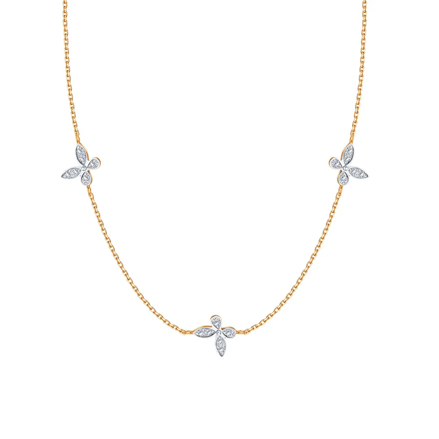 Colier din aur roșu cu Cubic Zirconia Incolor