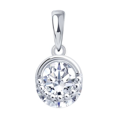 Подвеска из серебра с камнями Фианит