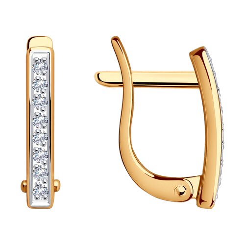Cercei din aur roșu cu pietre Cubic Zirconia Incolor