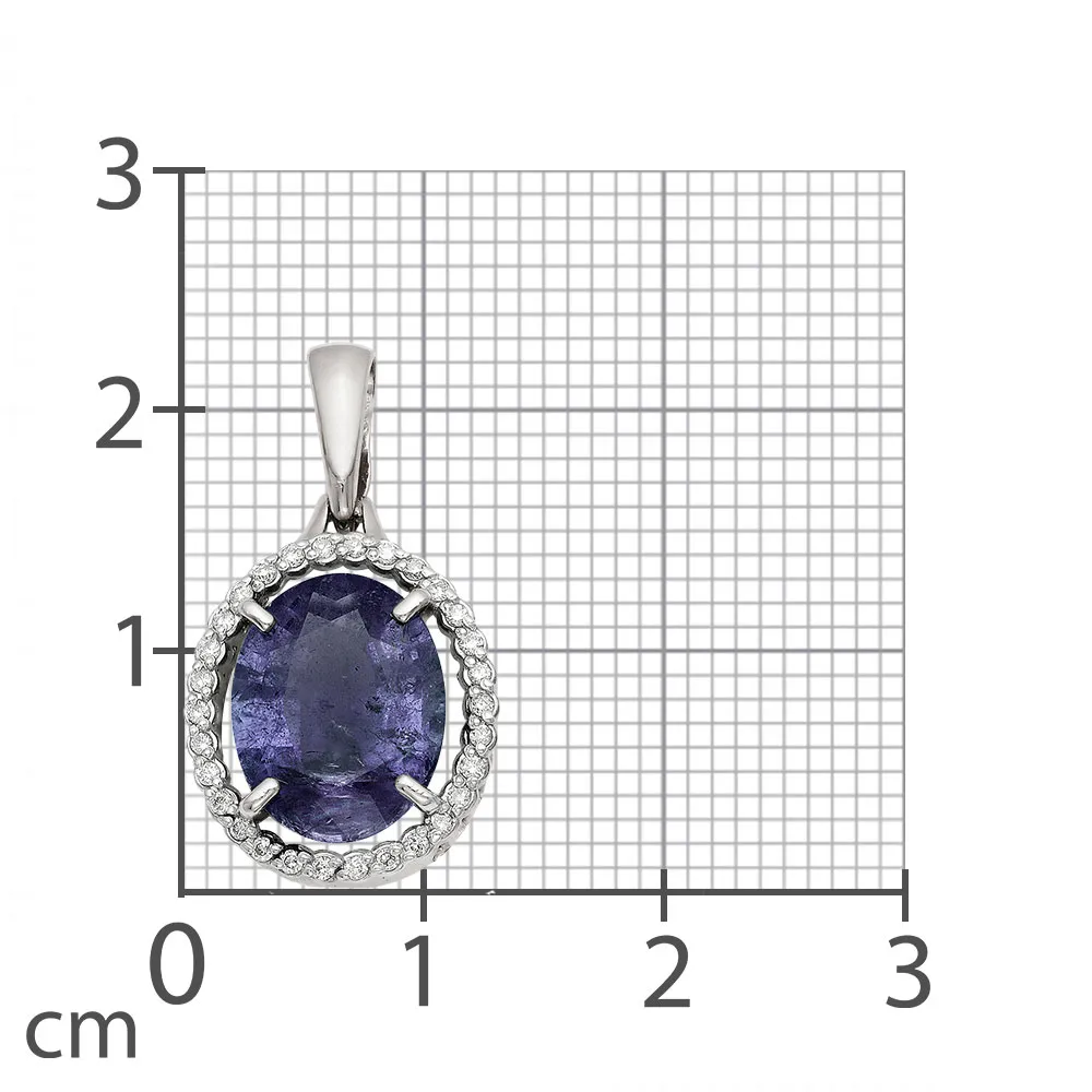 Pandantiv din aur alb cu Diamant, Safir