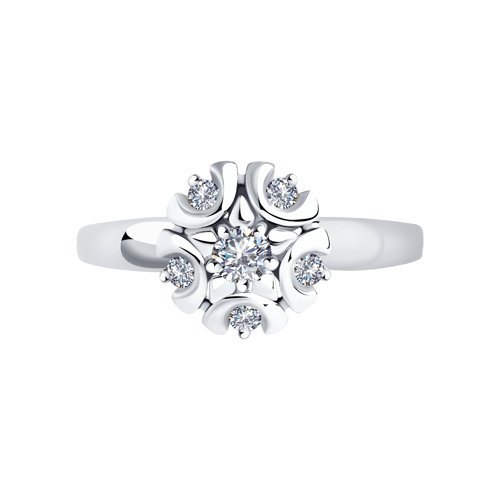Inel din aur alb cu pietre Diamant