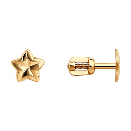 Серьги Пусеты из красного золота без камней