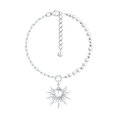 Brățară din argint cu Cubic Zirconia Incolor, Perla Imit.
