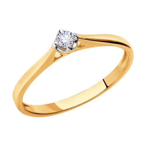 Inel din aur roșu cu pietre Diamant