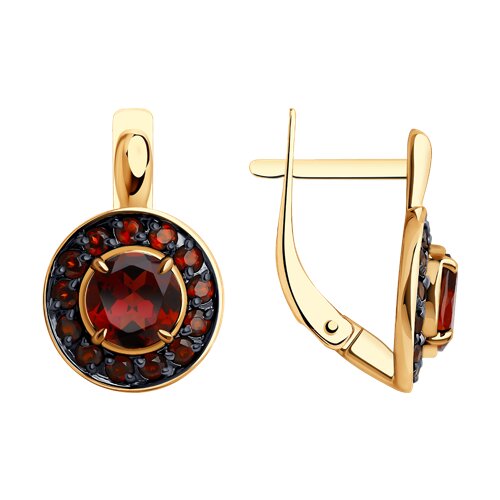 Cercei din aur roșu cu pietre Granat