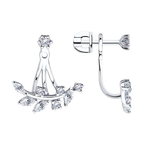 Cercei Pusete din argint  cu pietre Cubic Zirconia Incolor