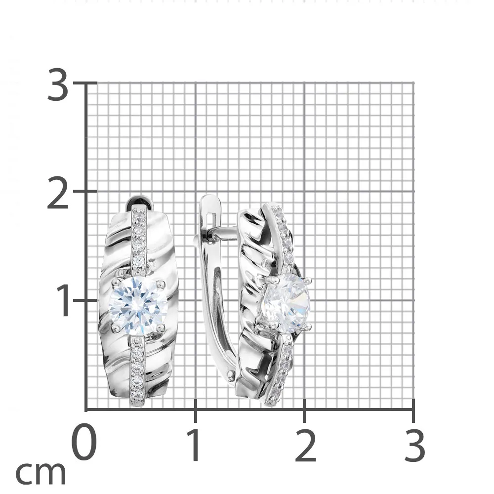 Cercei din aur alb cu Cubic Zirconia Incolor