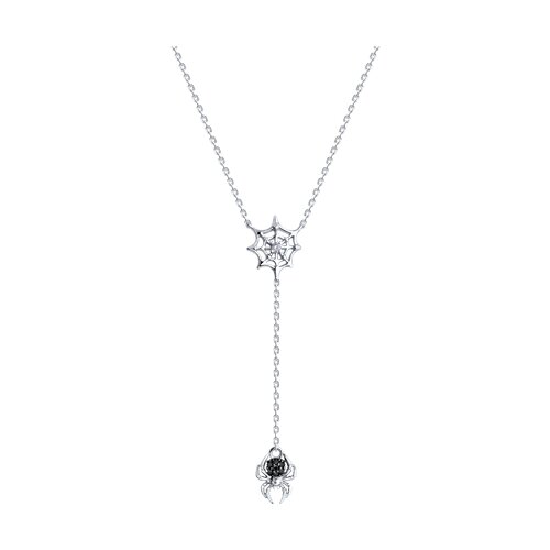 Colier din argint  cu pietre Cubic Zirconia Incolor, Cubic Zirconia Negru