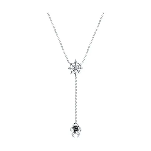Colier din argint cu Cubic Zirconia Incolor, Cubic Zirconia Negru