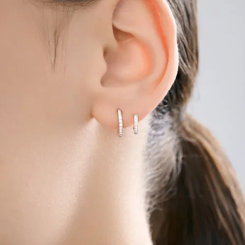 Cercel din aur roșu cu Cubic Zirconia Incolor