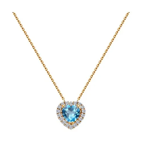Colier din aur roșu cu Cubic Zirconia Incolor, Topaz Swiss