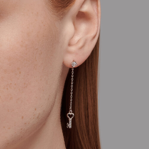 Cercei Pusete din argint  cu pietre Cubic Zirconia Incolor