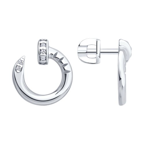 Cercei Pusete din argint  cu pietre Cubic Zirconia Incolor