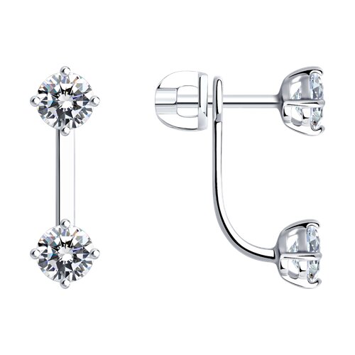 Cercei Pusete din argint  cu pietre Cubic Zirconia Incolor