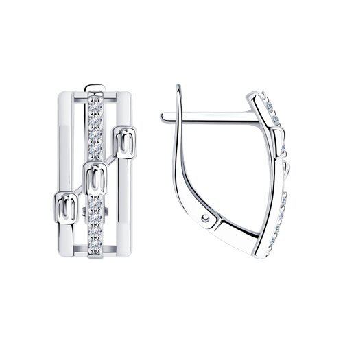 Cercei din argint  cu pietre Cubic Zirconia Incolor