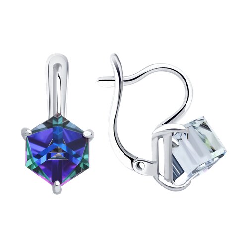 Серьги из серебра с камнями Swarovski Zirconia сиреневый