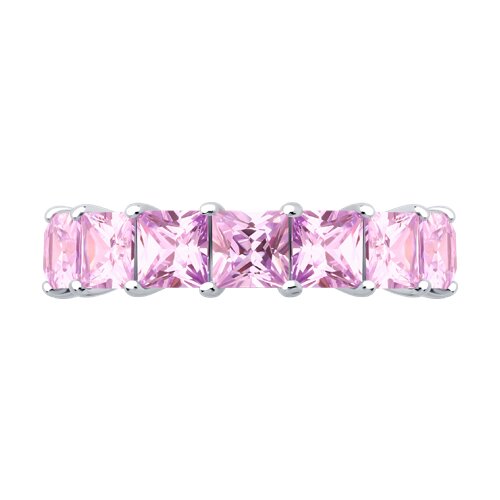 Inel din argint  cu pietre Cubic Zirconia Roz