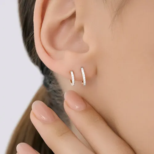 Cercel din aur roșu cu Cubic Zirconia Incolor
