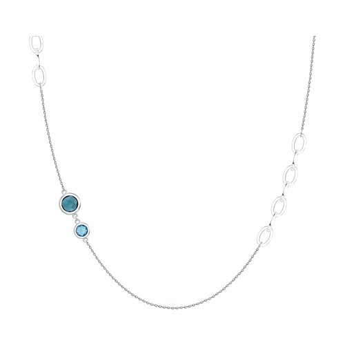 Colier din aur alb cu pietre Topaz Swiss, Topaz London