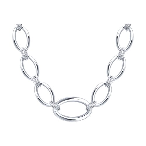 Colier din argint  cu pietre Cubic Zirconia Incolor