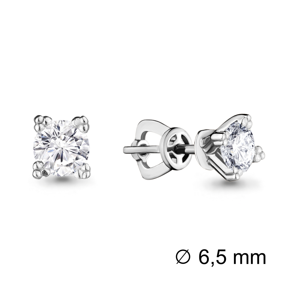Cercei Pusete din aur alb cu pietre Swarovski