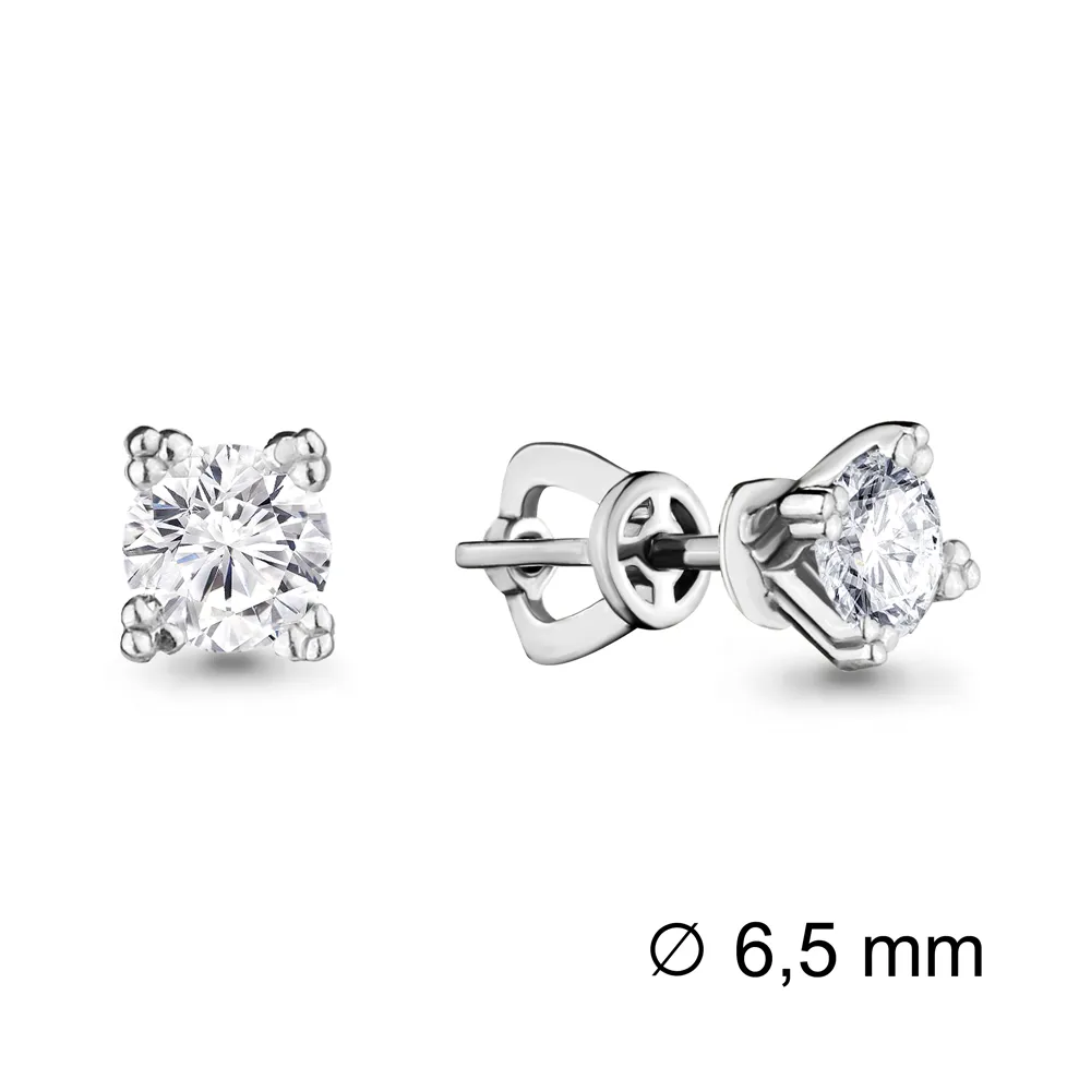 Cercei Pusete din aur alb cu Swarovski