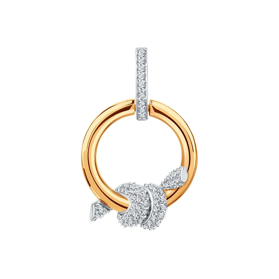 Pandantiv din aur roșu cu Cubic Zirconia Incolor