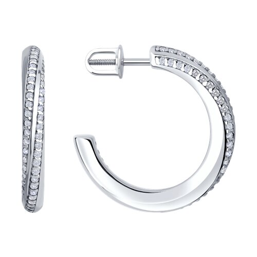 Cercei Pusete din argint  cu pietre Cubic Zirconia Incolor