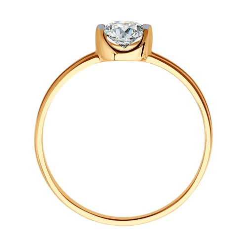 Inel din aur roșu cu pietre Cubic Zirconia Incolor