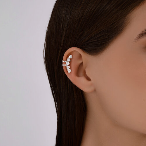 Cercel din argint  cu pietre Cubic Zirconia Incolor