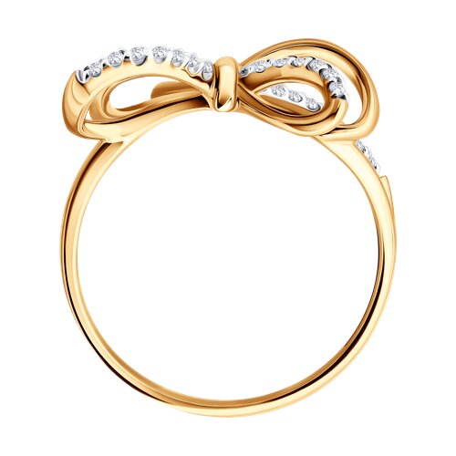 Inel din aur roșu cu pietre Cubic Zirconia Incolor