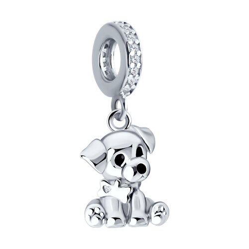 Pandantiv din argint  cu pietre Cubic Zirconia Incolor, Emailare