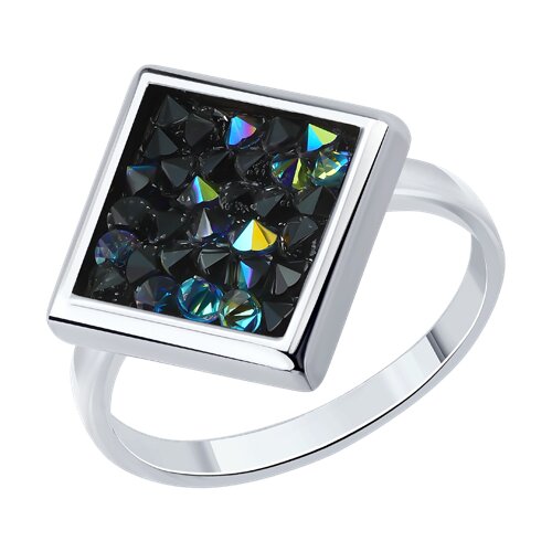 Кольцо из серебра с камнями Кристальная ткань