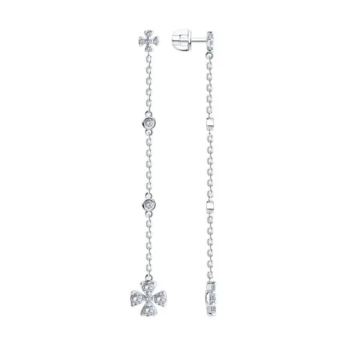 Cercei Pusete din argint cu Cubic Zirconia Incolor