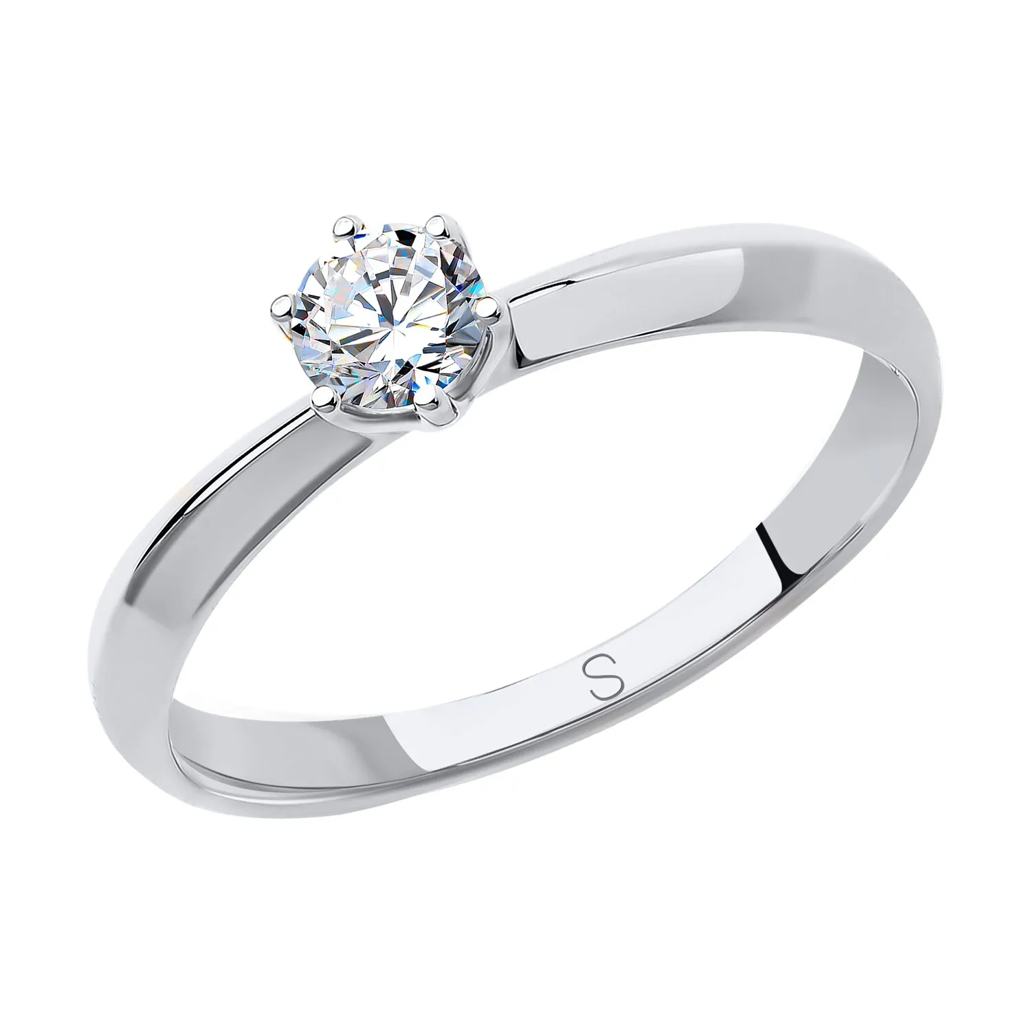 Inel din aur alb cu Cubic Zirconia Incolor