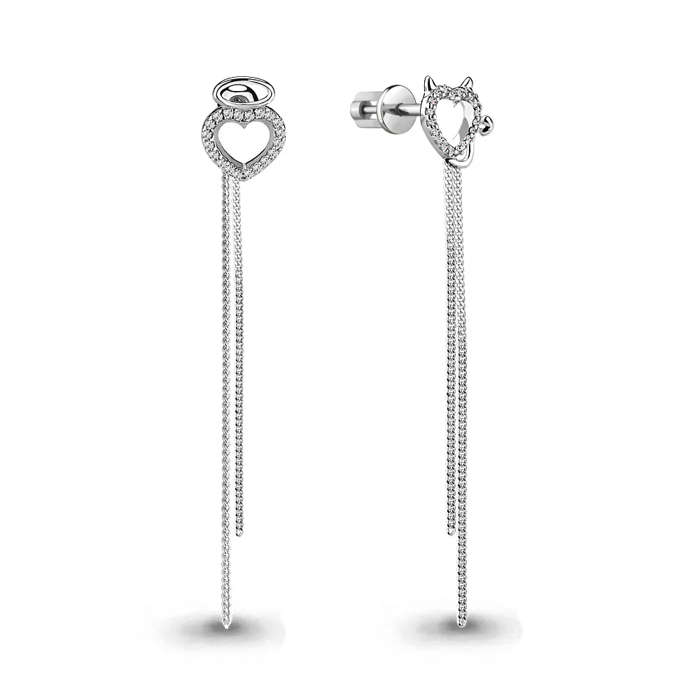 Cercei Pusete din aur alb cu Cubic Zirconia Incolor