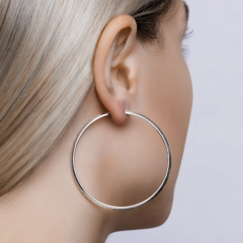 Серьги Конго из серебра без камней