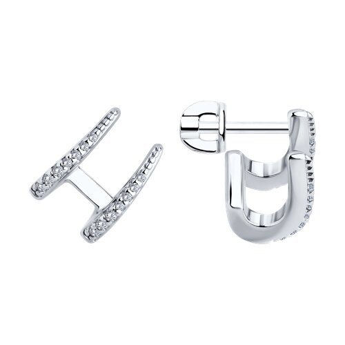Cercei Pusete din argint  cu pietre Cubic Zirconia Incolor