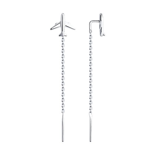 Серьги Продёвки из серебра без камней