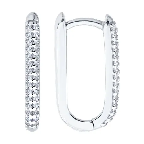 Cercei Creole din argint cu Cubic Zirconia Incolor