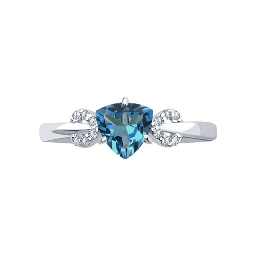 Inel din argint  cu pietre Cubic Zirconia Incolor, Topaz London