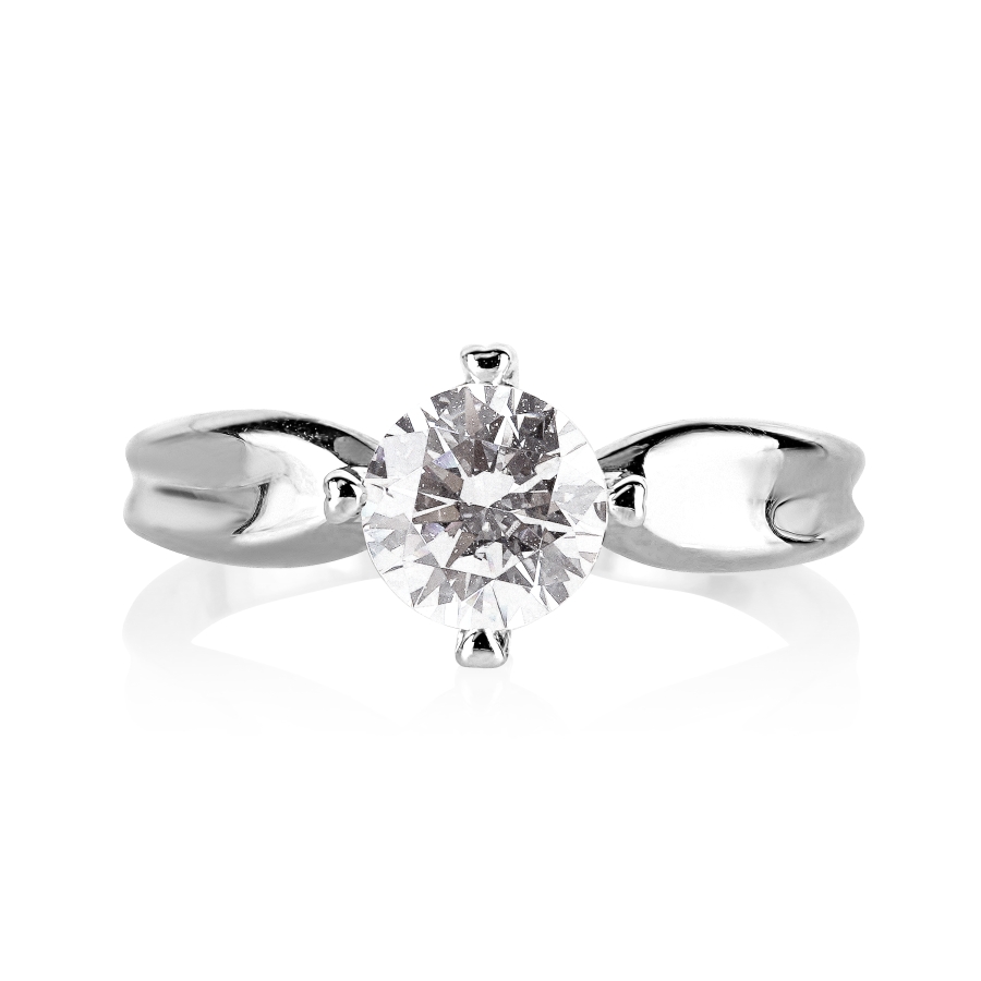 Кольцо из белого золота с камнями Swarovski