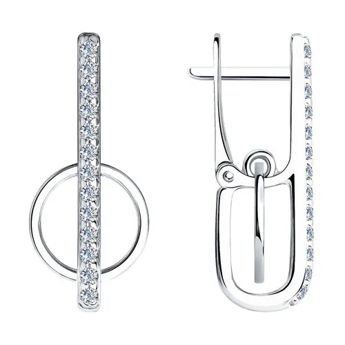 Cercei din argint cu Cubic Zirconia Incolor