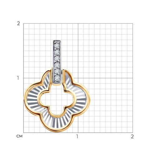 Подвеска из белого и красного золота с камнями Бриллиант