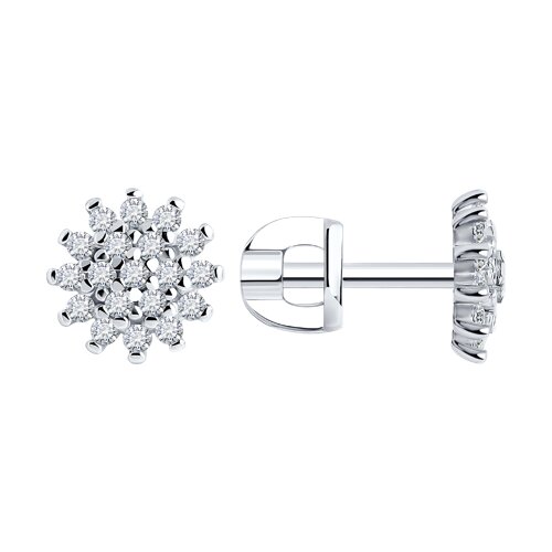 Cercei Pusete din argint  cu pietre Cubic Zirconia Incolor